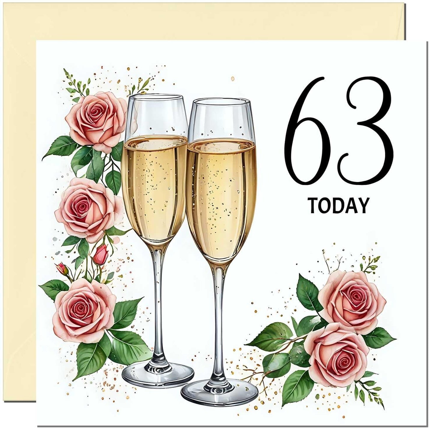 Birthday Card for women - Floral Fizz Classy Elegant