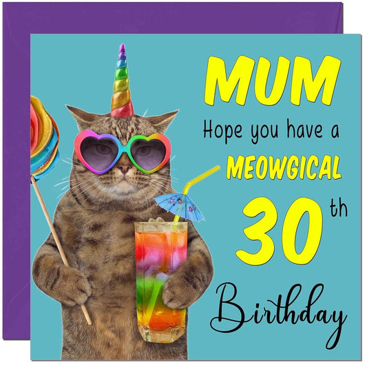 Mum Birthday Card - Meowgical Cat Funny Mom Mother