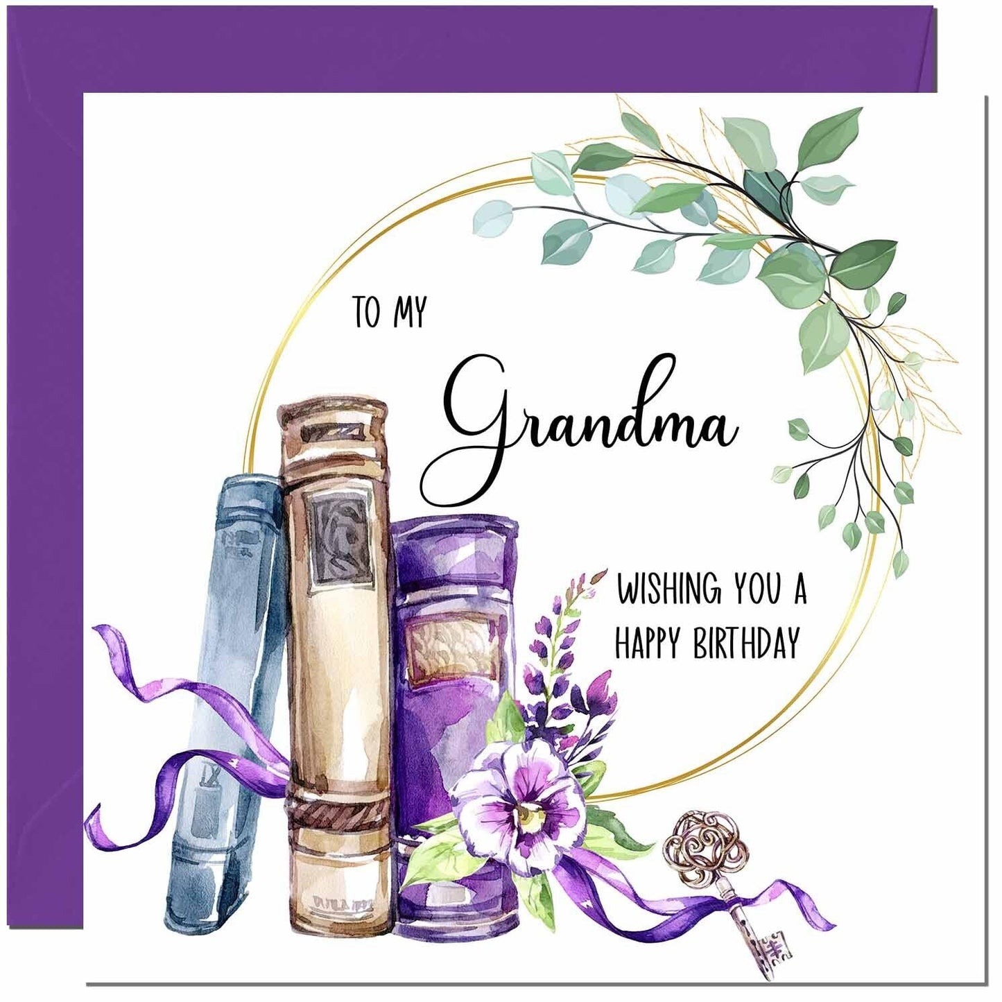 Birthday Card for women Floral Watercolour Book Beautiful