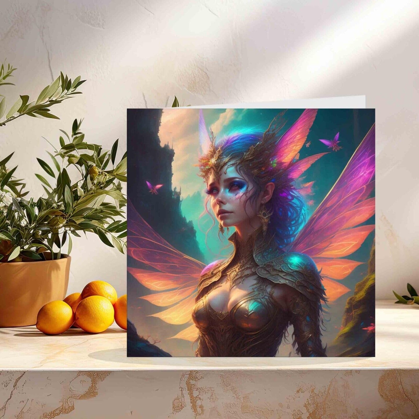 Fairy Greeting Card - Pixie Beautiful Fantasy Card 145mm x 145mm