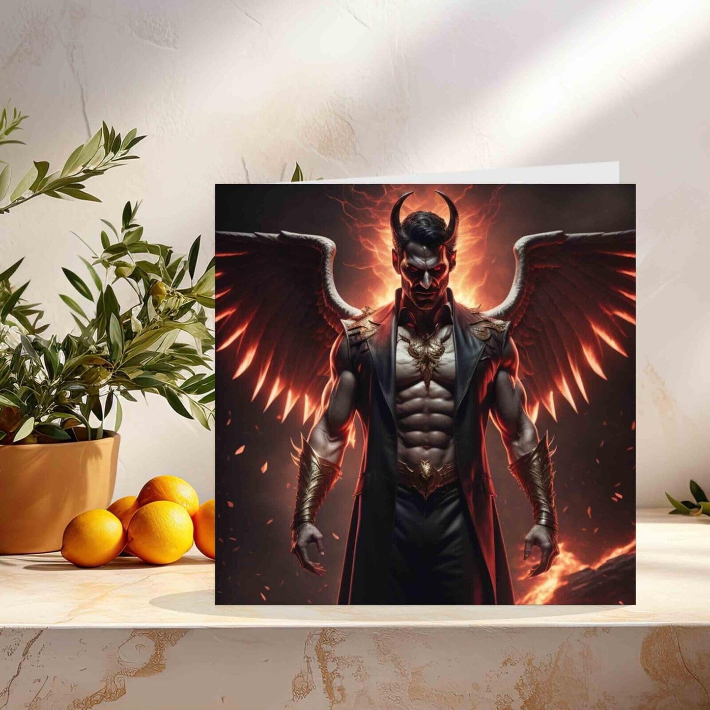 Lucifer Greeting Card - Fallen Angel Devil Satanic Satanism 145mm x 145mm