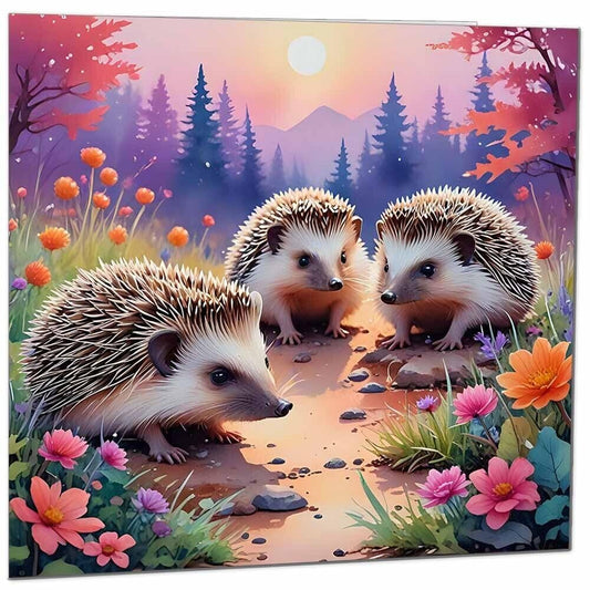 Hedgehogs Greeting Card - Any Occasion - Artistic Hedgehog Illustration