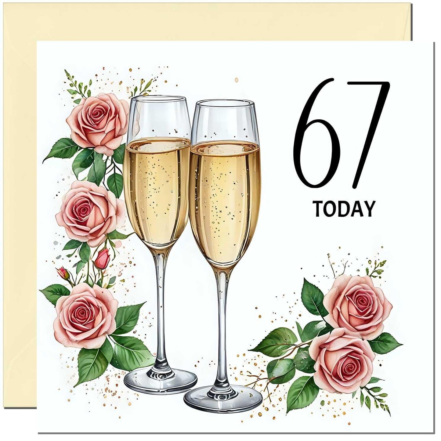 Birthday Card for women - Floral Fizz Classy Elegant