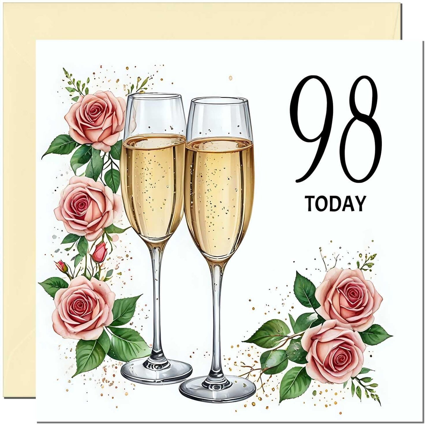 Birthday Card for women - Floral Fizz Classy Elegant