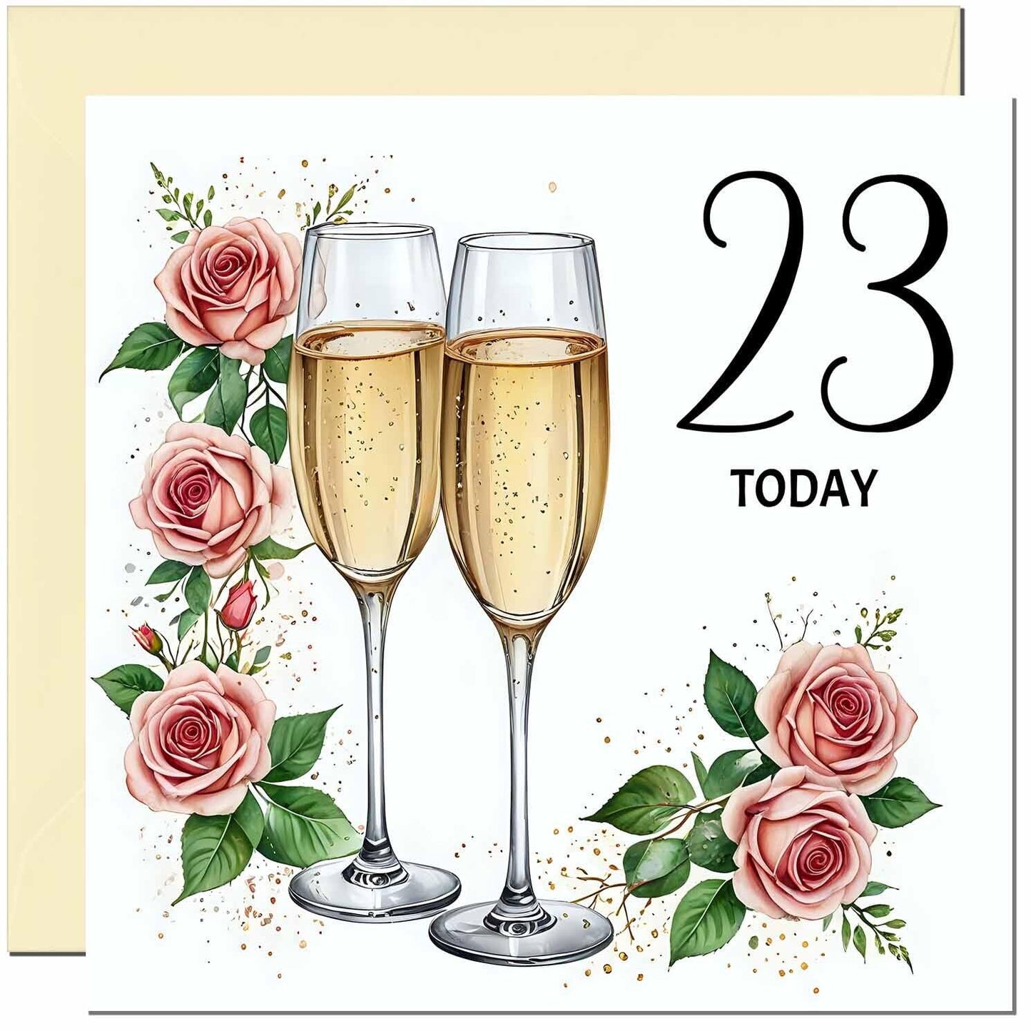 Birthday Card for women - Floral Fizz Classy Elegant