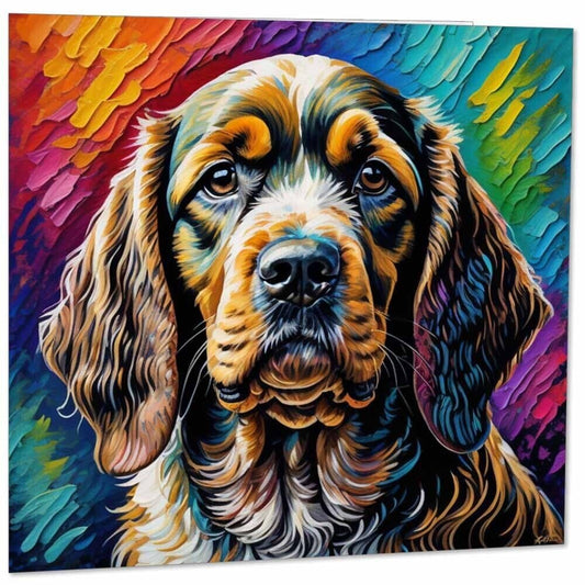 Painted Cocker Spaniel Greeting Card - 145mm x 145mm