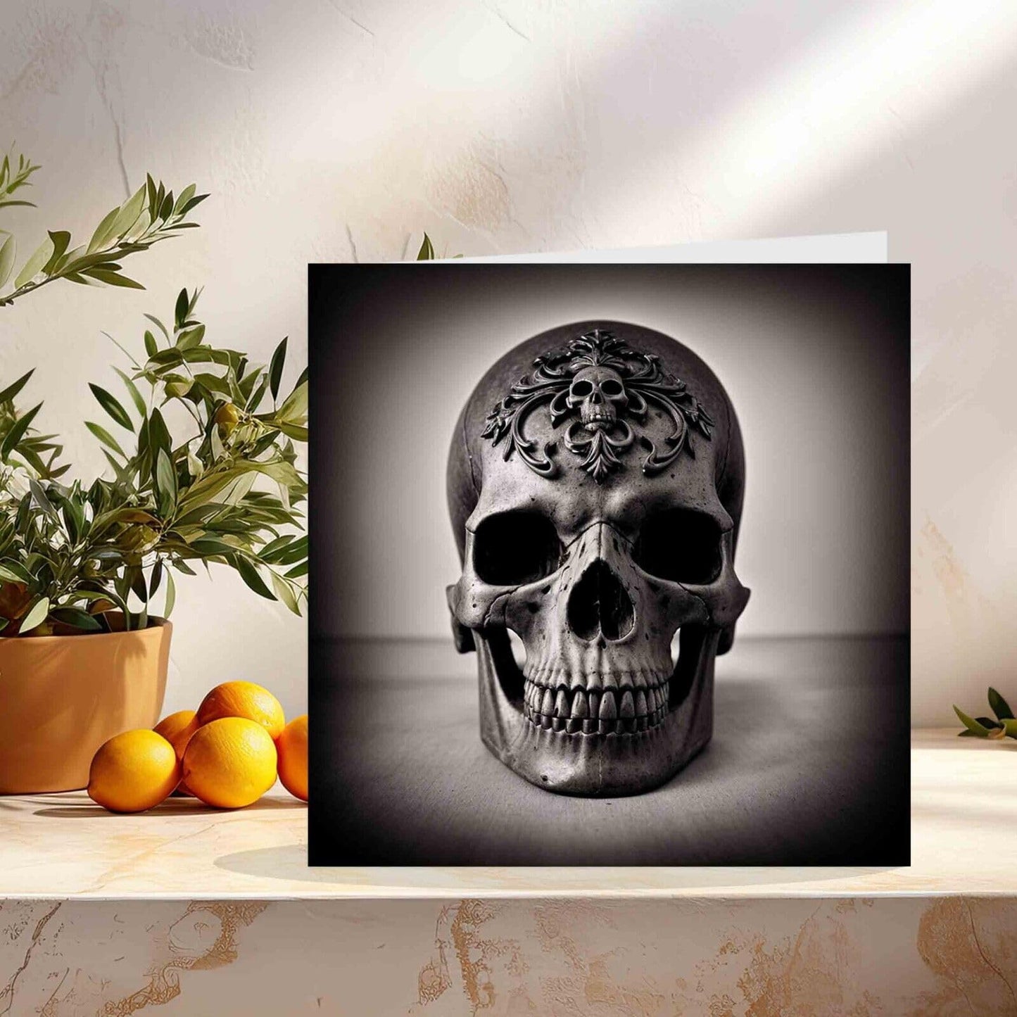 Skull Greeting Card - Gothic Skull Card 145mm x 145mm