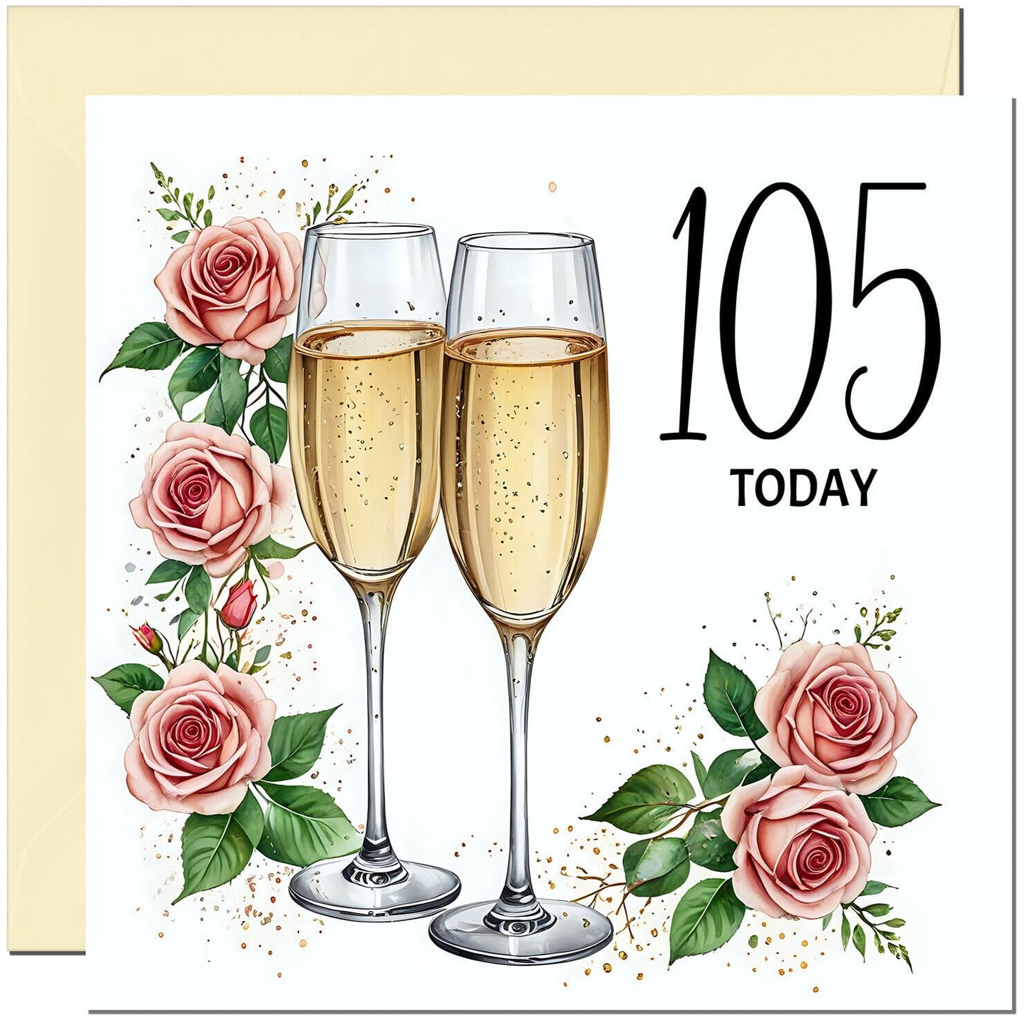 Birthday Card for women - Floral Fizz Classy Elegant