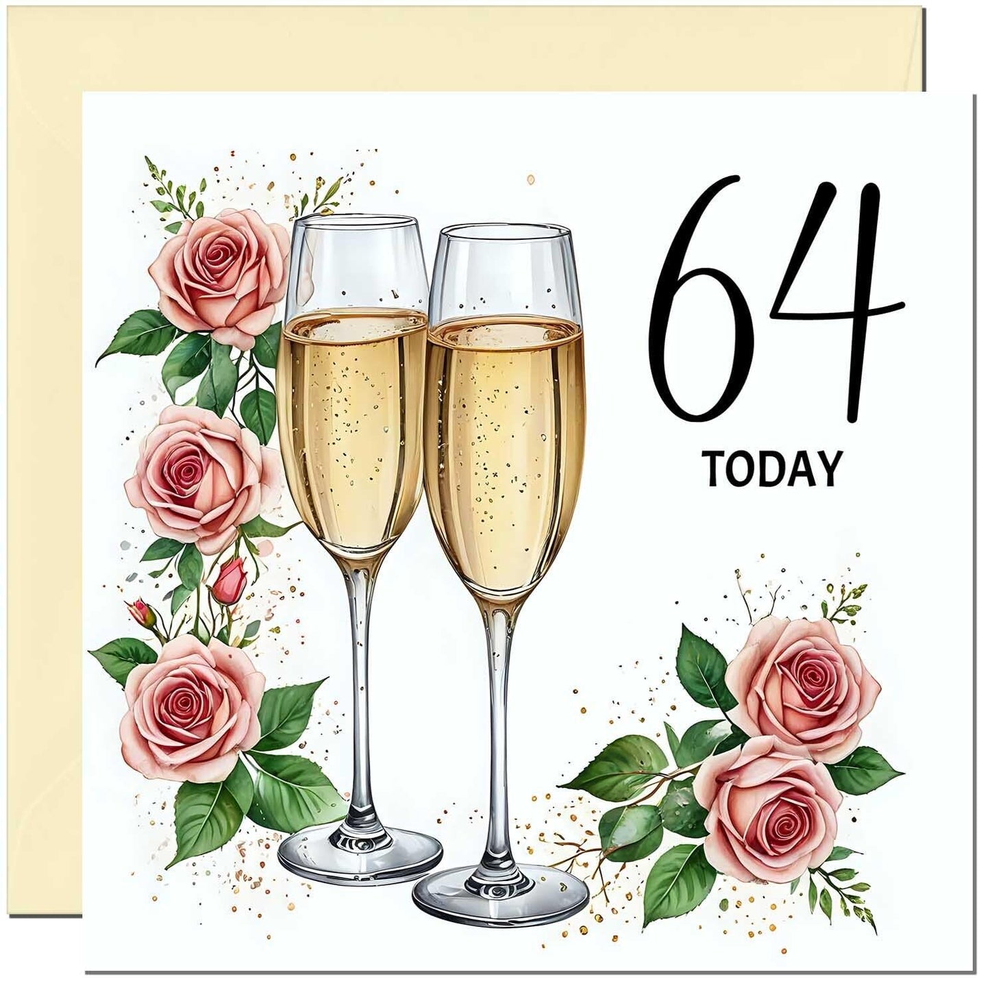 Birthday Card for women - Floral Fizz Classy Elegant