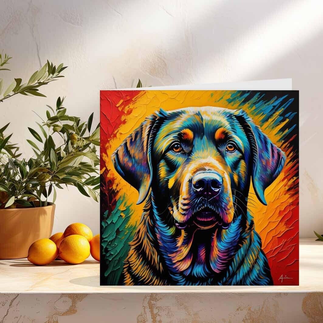Labrador Painting Greeting Card Labrador Dog Greeting Cards 145 x 145mm