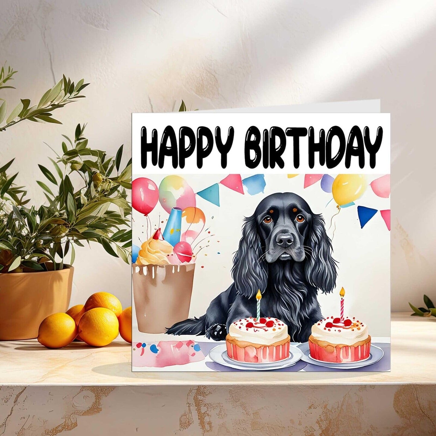 Cavalier King Charles Spaniel Birthday Card - Dog B'day Card 145 x 145mm