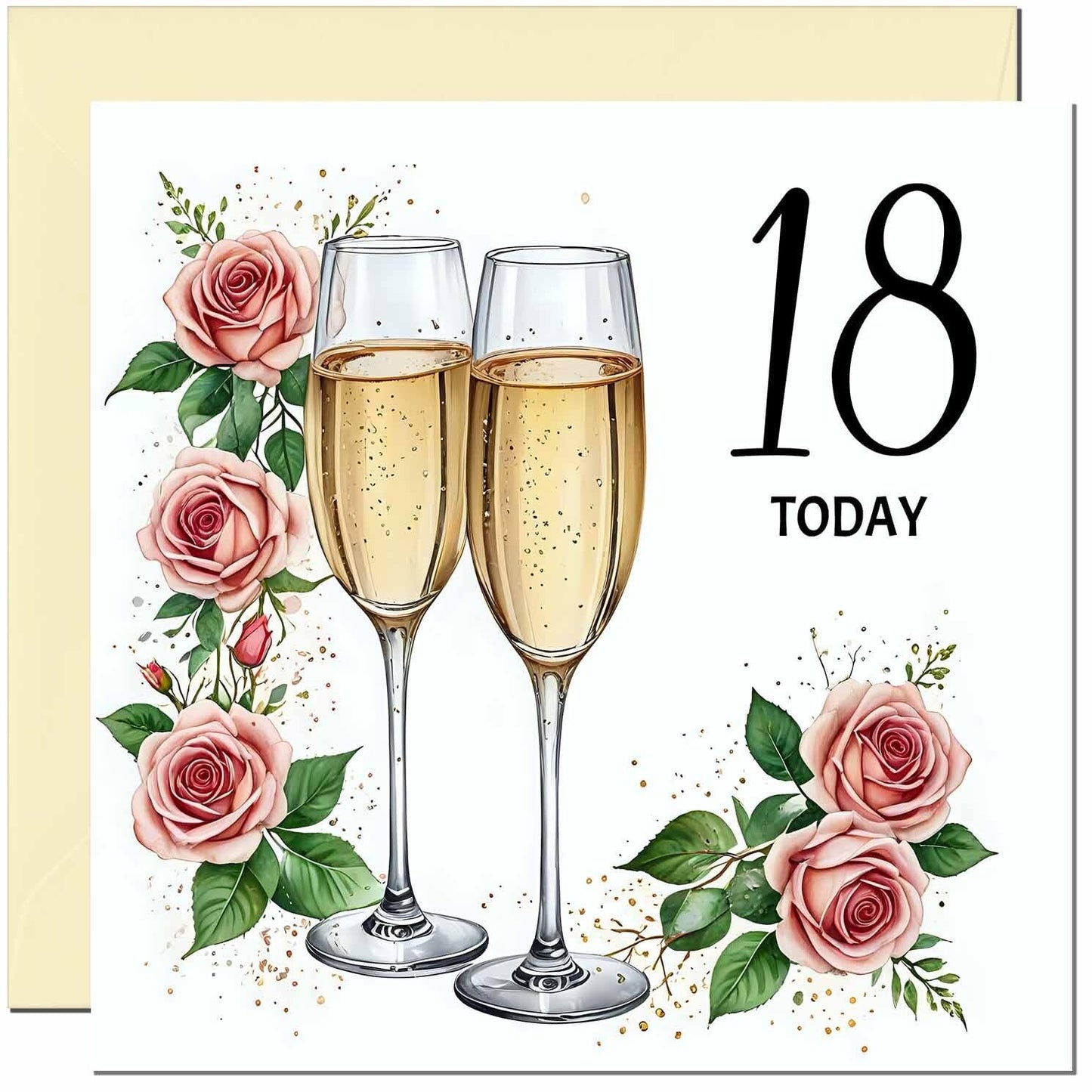 Birthday Card for women - Floral Fizz Classy Elegant