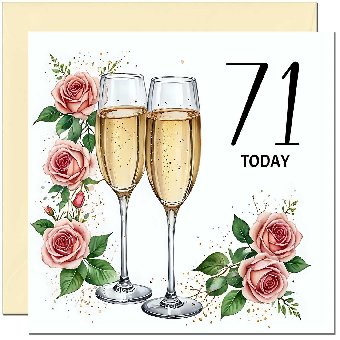 Birthday Card for women - Floral Fizz Classy Elegant