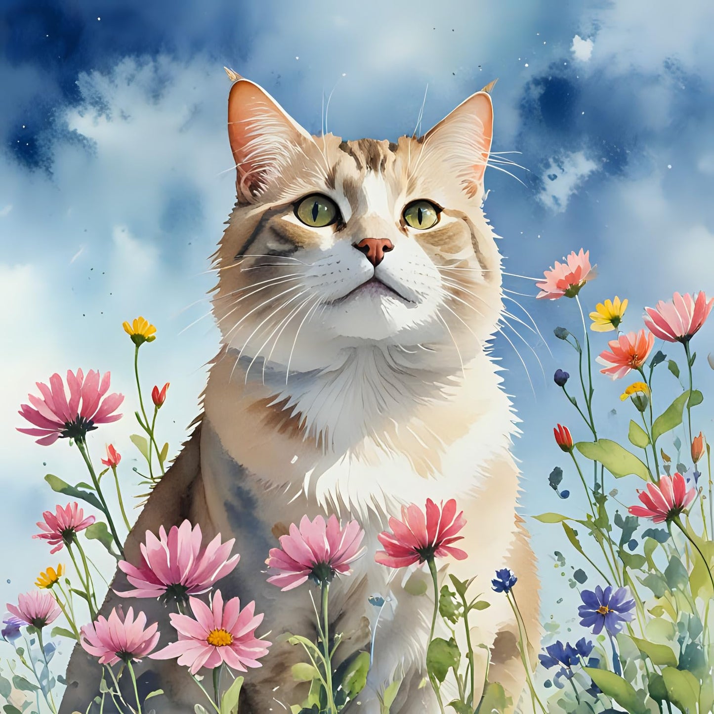 Cat Sky Nature Greeting Card - Any Occasion - 145 x 145mm