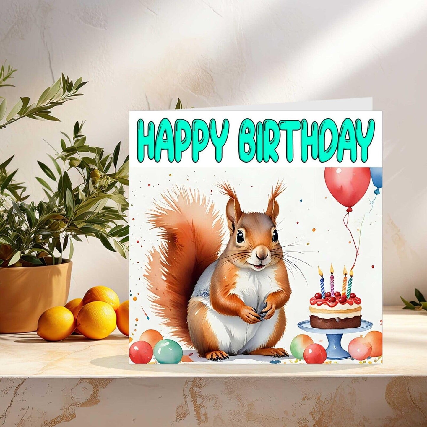 Squirrel Birthday Card - Fun Animal Birthday Card 145 x 145mm