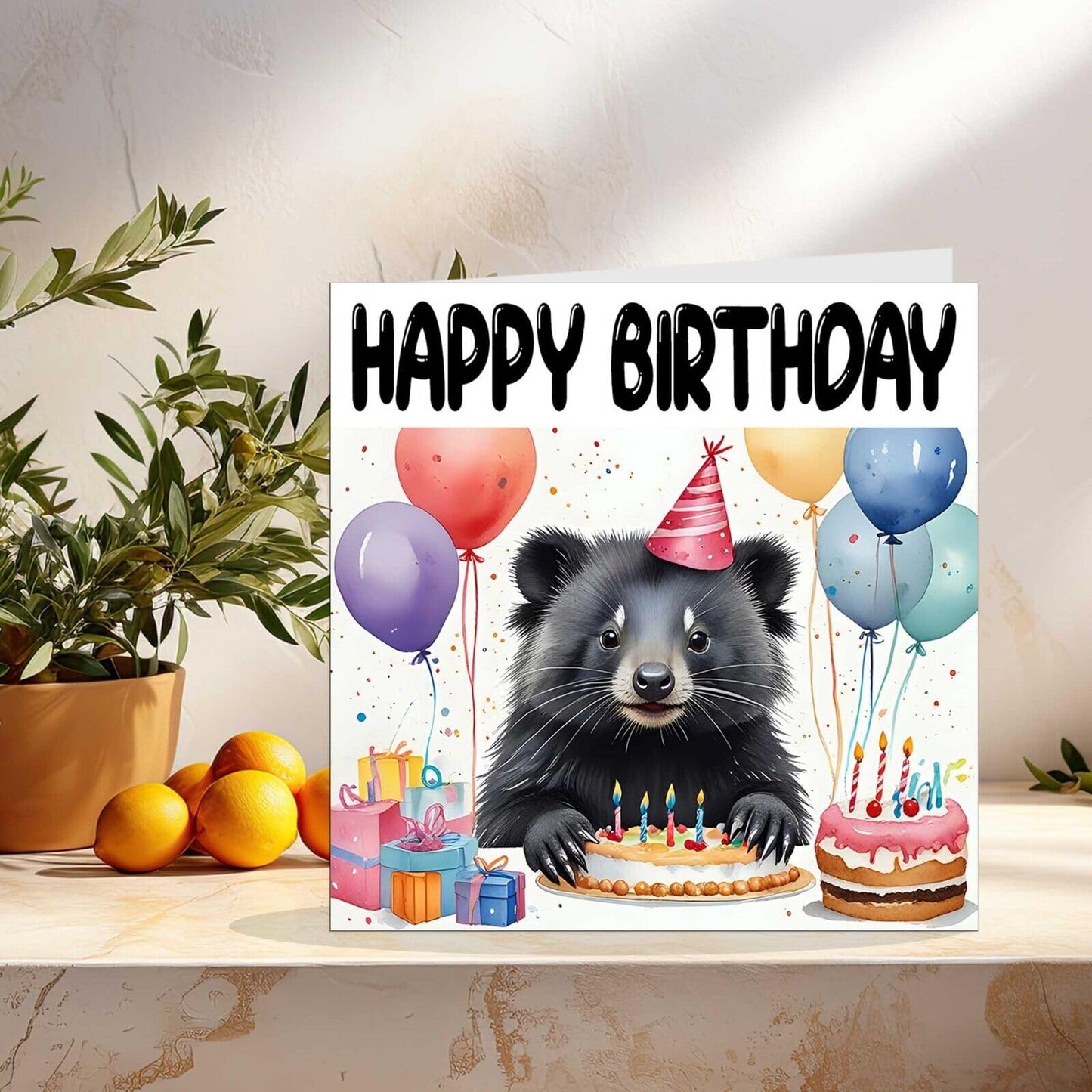 Binturong Birthday Card - Fun Binturong Card 145 x 145mm