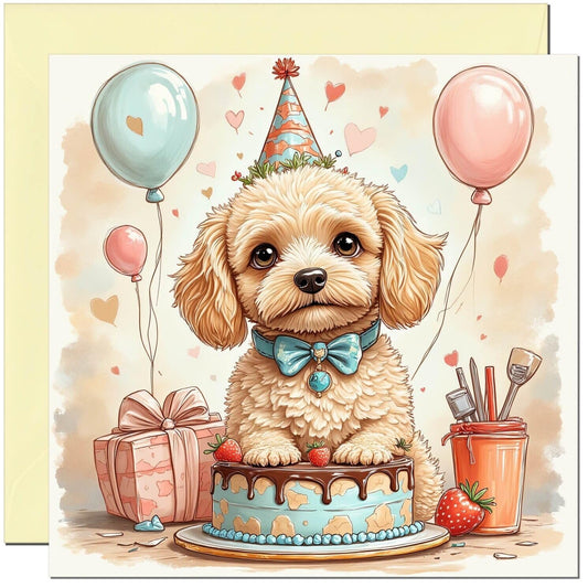 Cockapoo Birthday Card - Cute Cockapoo Card for Dog Lover birthday Card