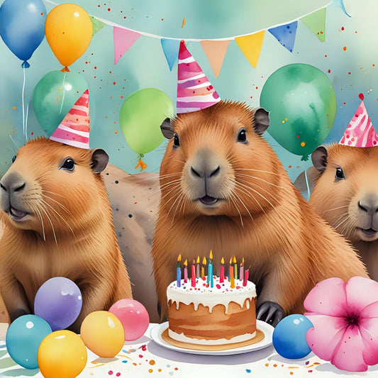 Capybara Birthday Card - Happy Birthday Capybara card