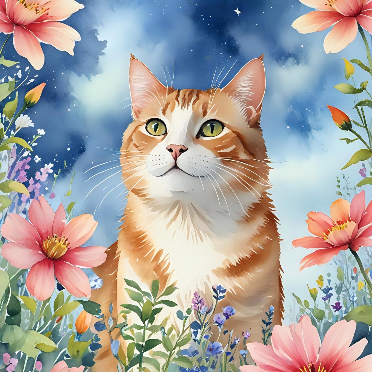 Cat Sky Greeting Card - Any Occasion - 145 x 145mm