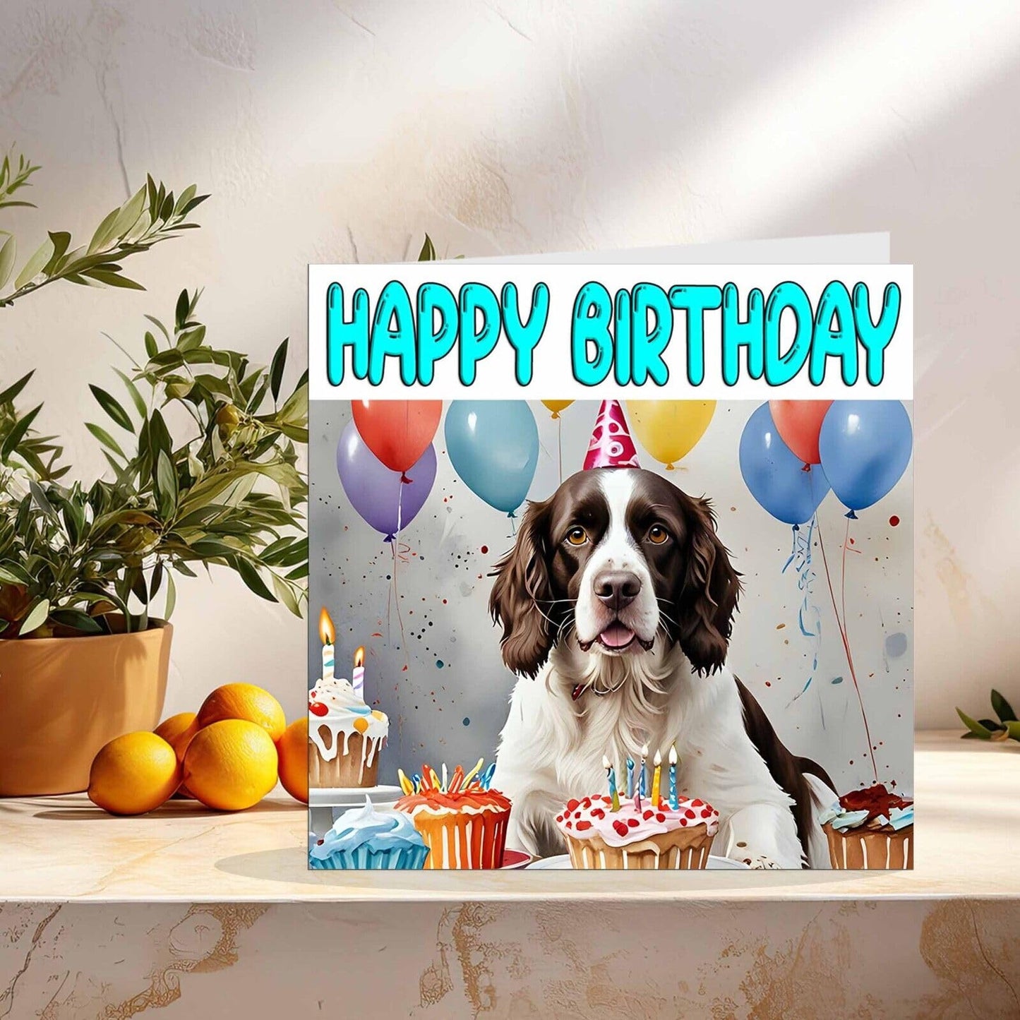 English Springer Spaniel Birthday Card - Funny Dog Birthday Card 145 x 145mm