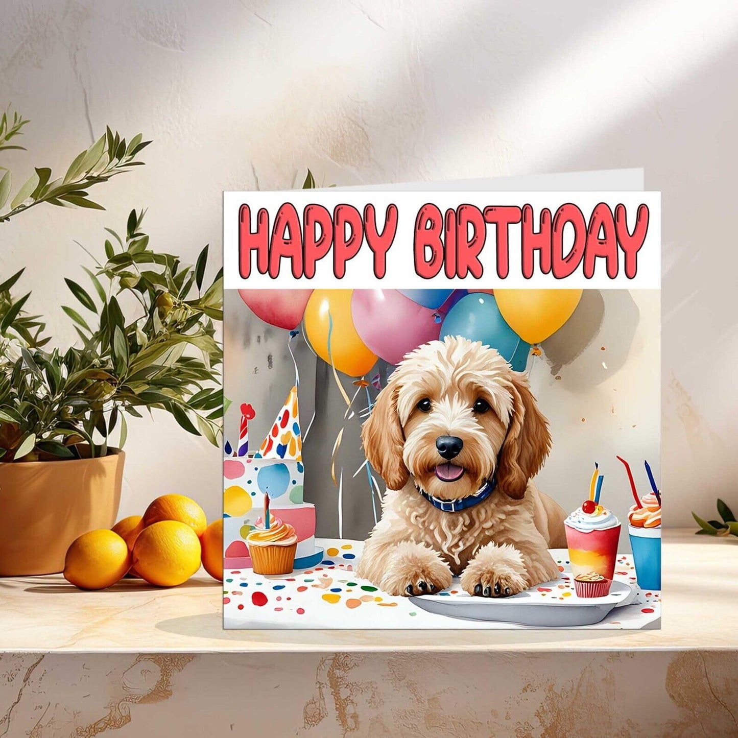 Cockapoo Birthday Card - Fun Dog Birthday Card - 145 x 145mm