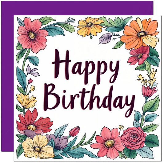 Happy Birthday Card for Niece Sister Cousin Aunts Nanny Floral Flowers Design