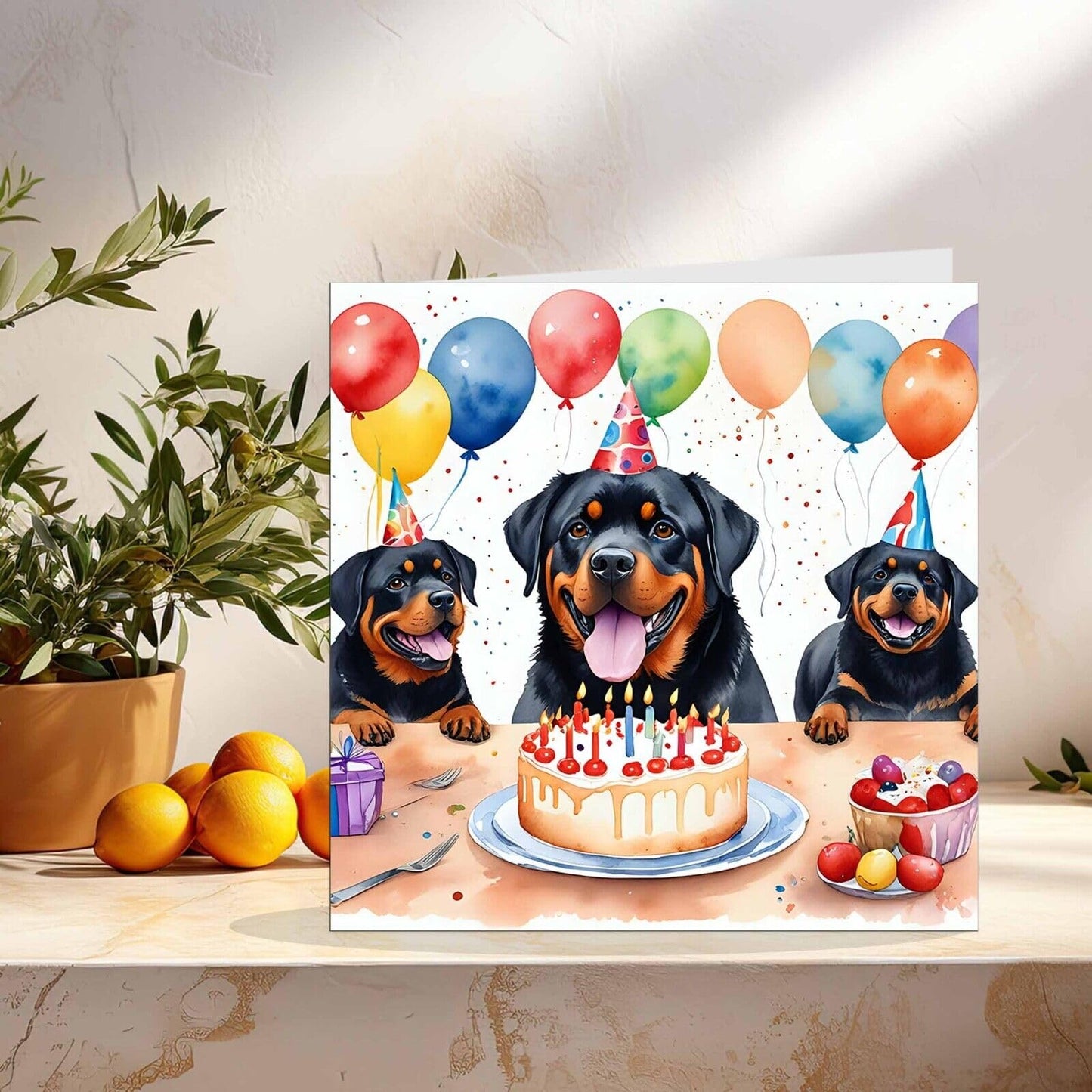 Rottweiler Dog Birthday Card