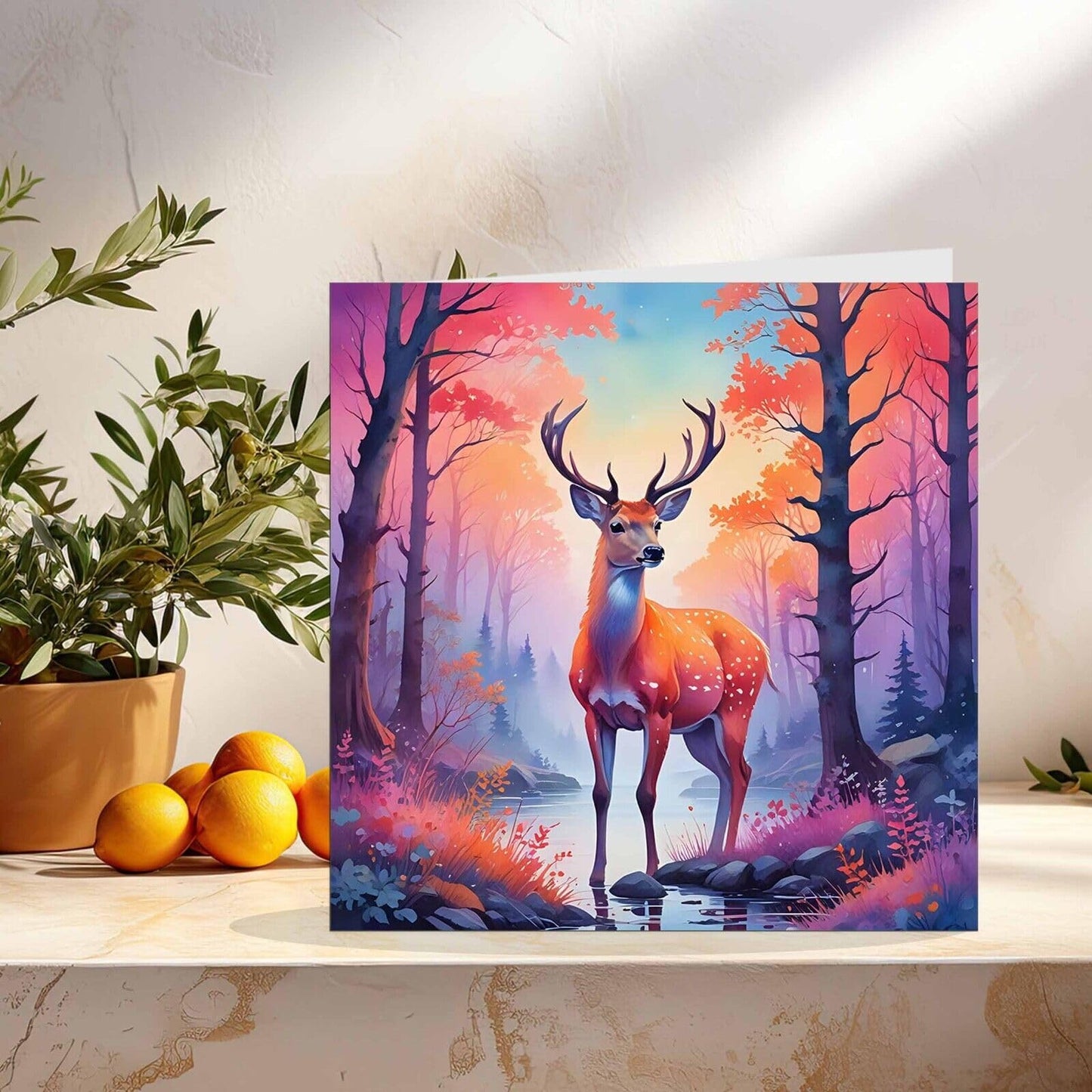 Stag Greeting Card - Beautiful Stag Illustration Card - Any Occasion