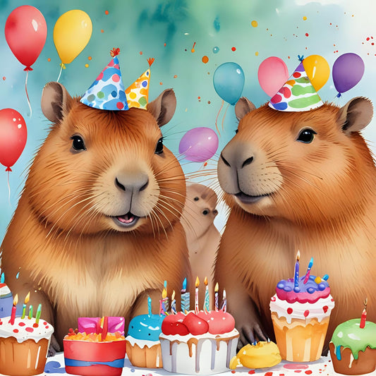 Capybara Birthday Card - Happy birthday Capybara Card