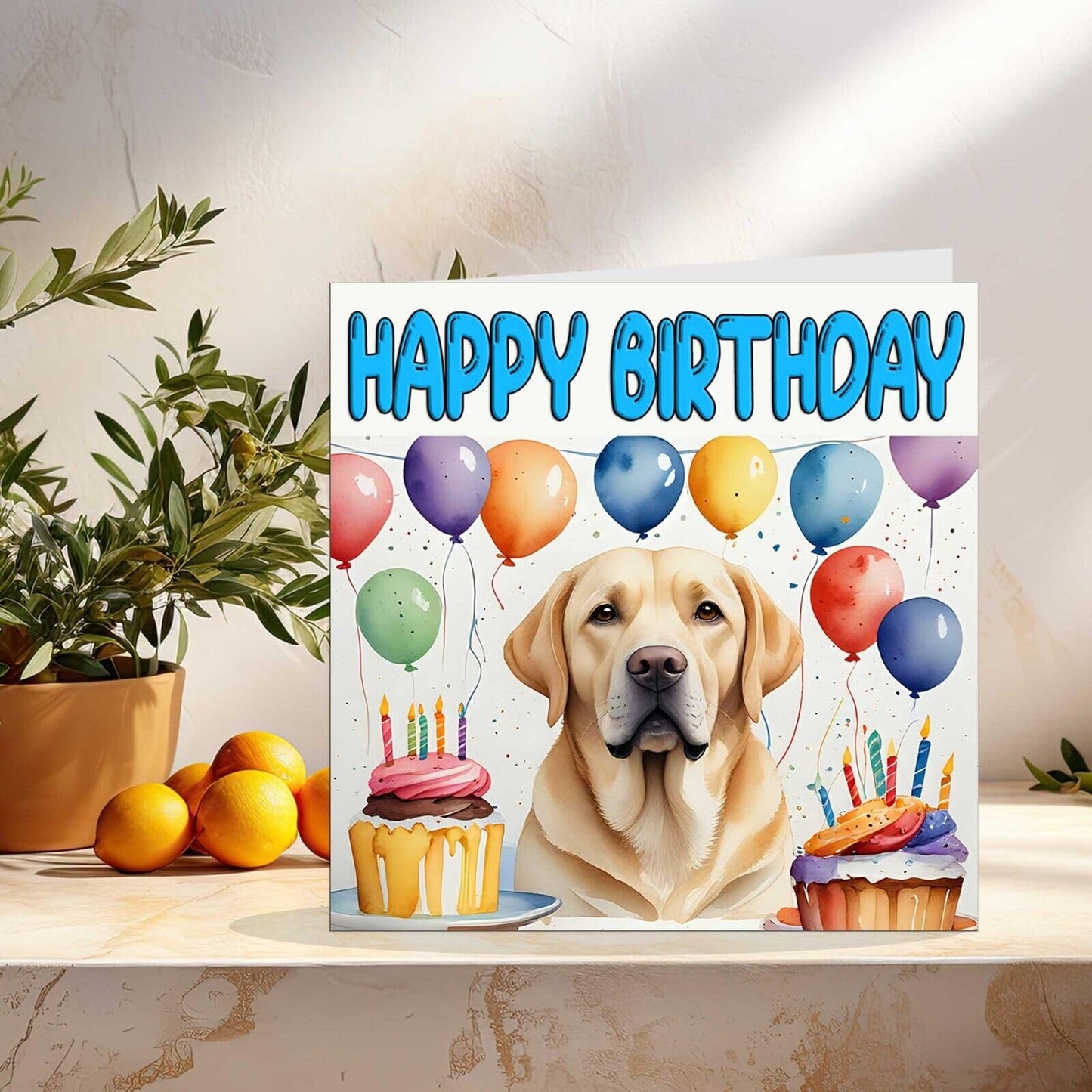 Labrador Birthday Card - Fun Labrador Dog Birthday Card 145 x 145mm