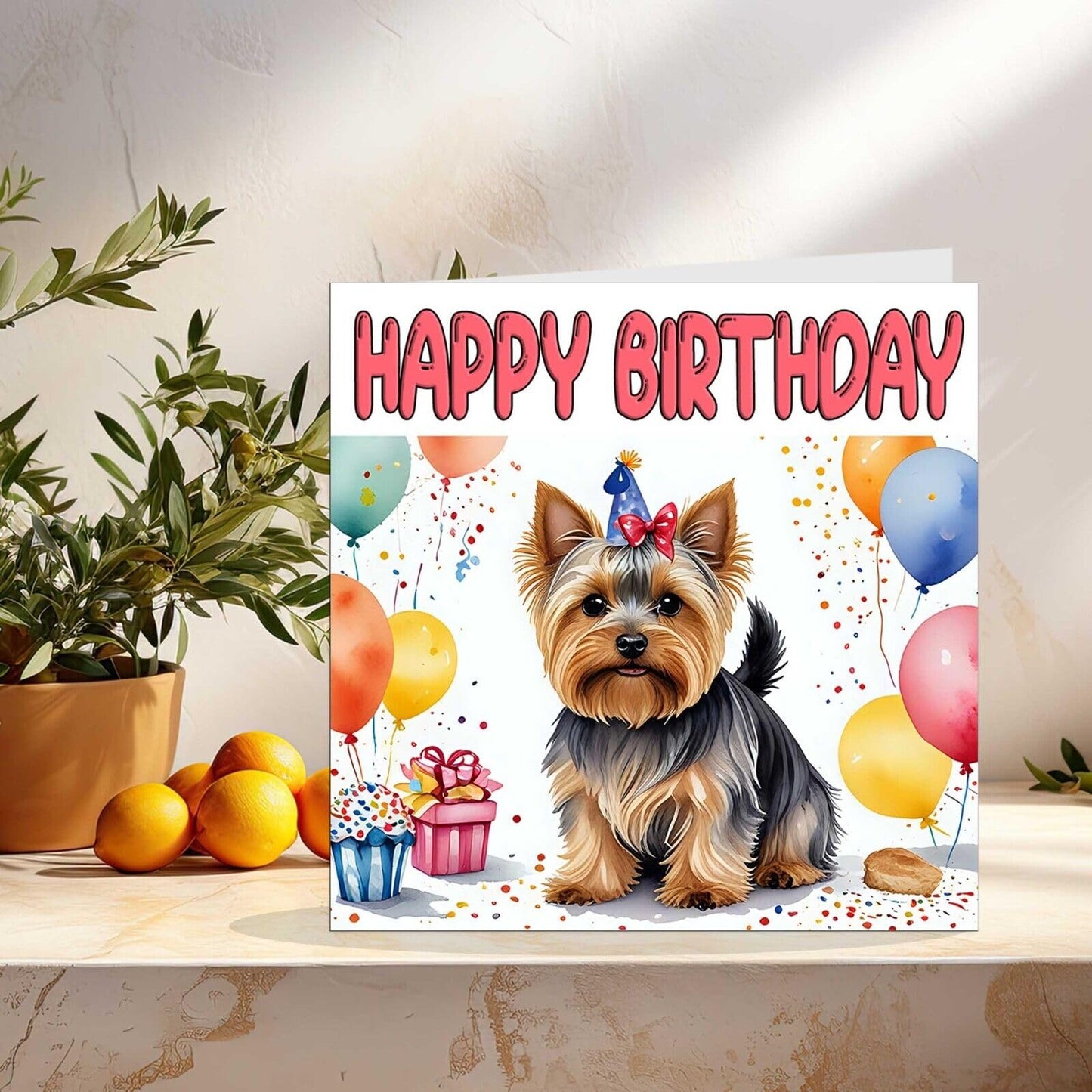 Yorkshire Terrier Birthday Card - Fun Dog Birthday Card 145 x 145mm