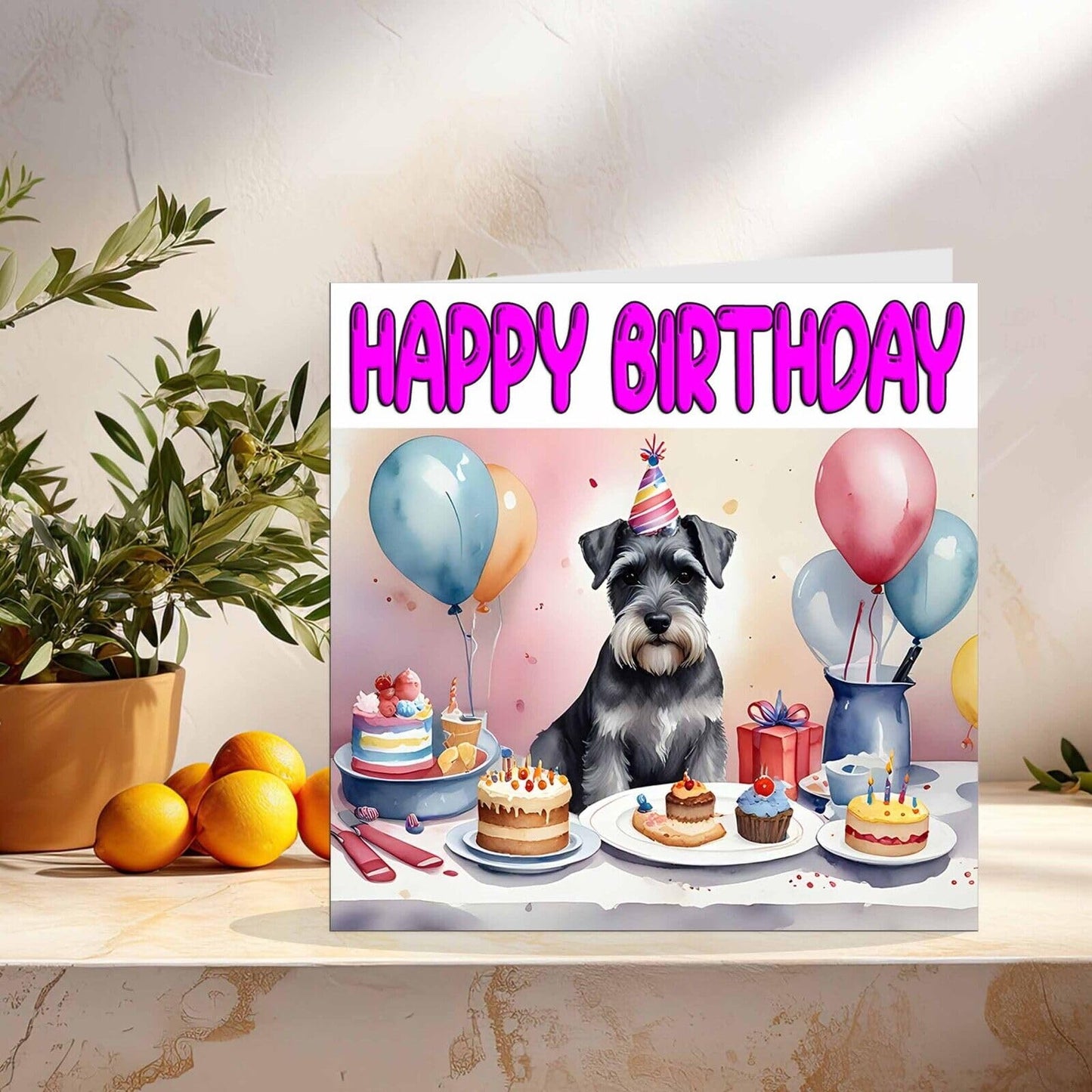 Miniature Schnauzer Dog Birthday Card