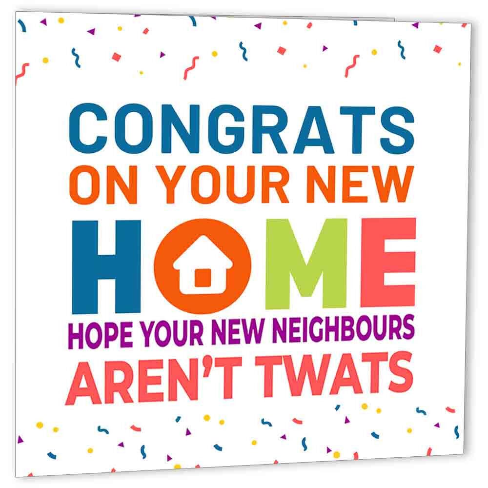 Funny Rude Happy New Home Card - Tw**s - Congratulations House warming Cards - Purple Fox Gifts