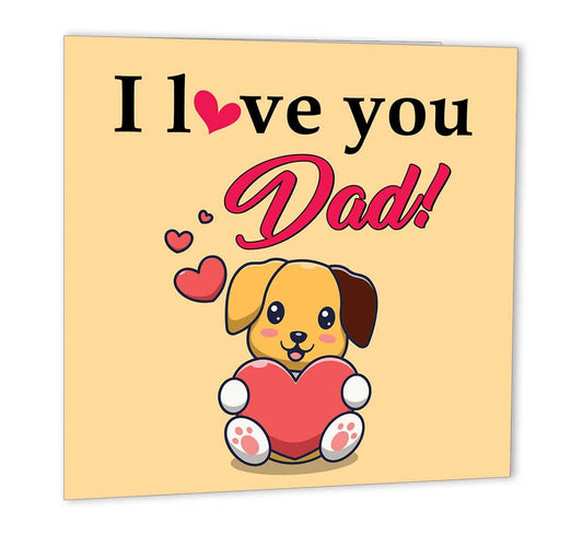 Birthday Cards for Him from the Dog - Cute I love you - Dog Birthday Card funny - Purple Fox Gifts