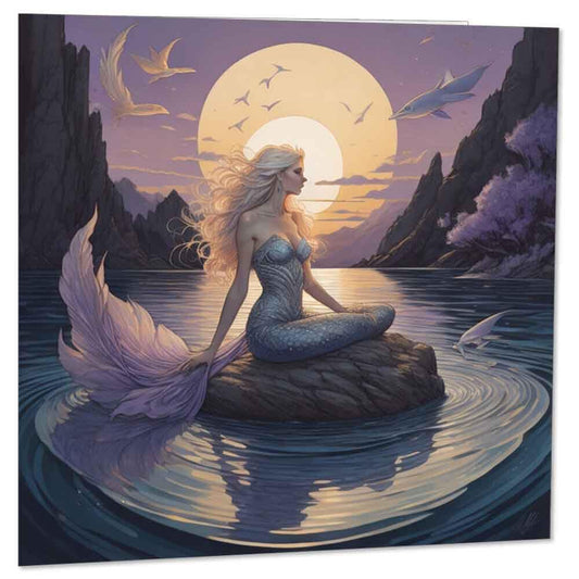 Mermaid Greeting Card 145 x 145mm - Purple Fox Gifts