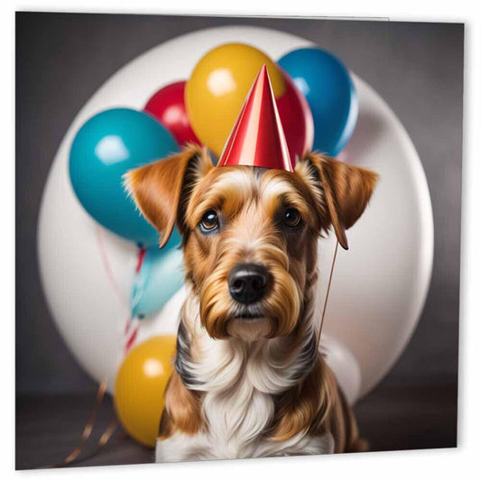 Fox Terrier Birthday Card 147 x 147mm Dog - Purple Fox Gifts