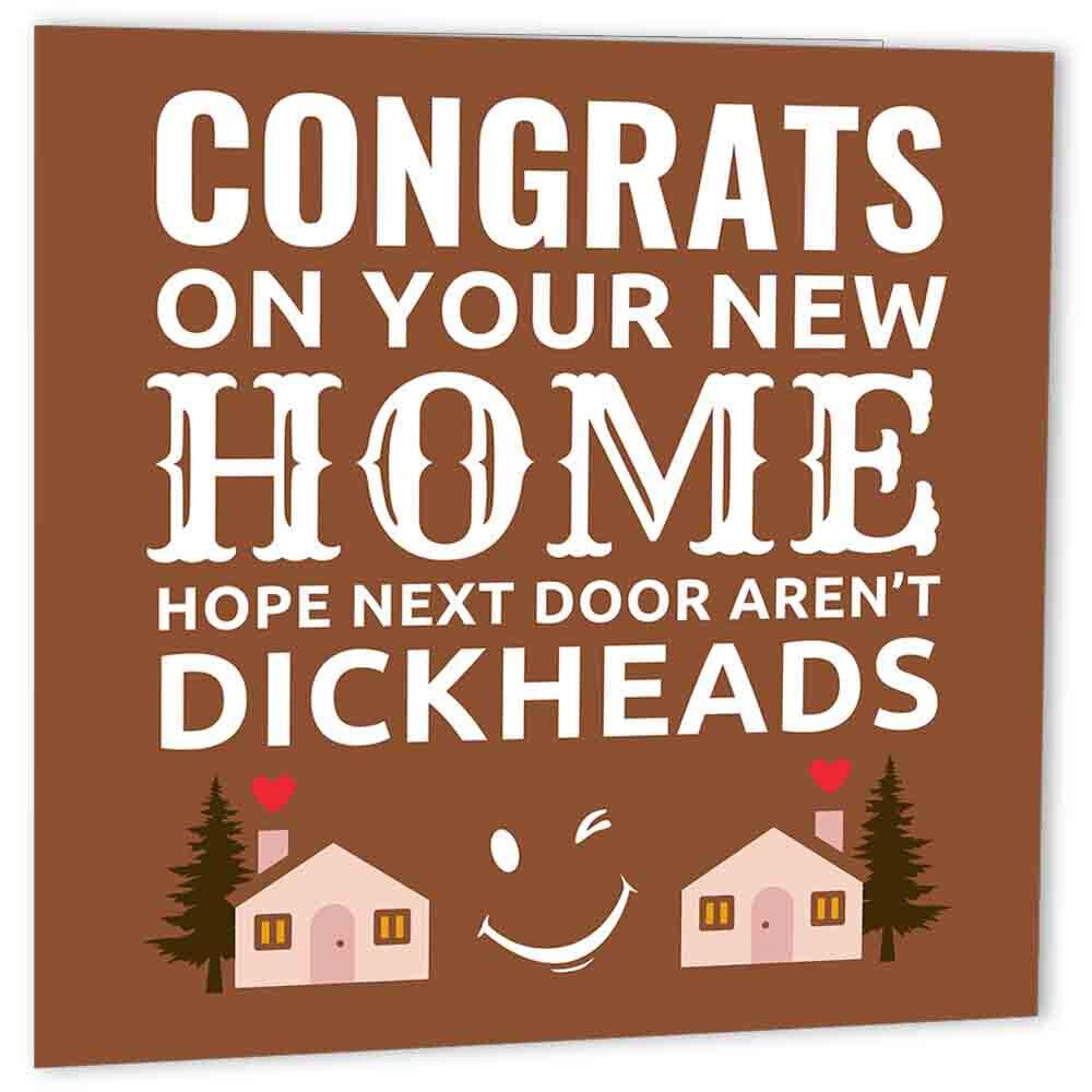 Funny Happy New Home Card - Next Door - Rude Housewarming Congratulations - Purple Fox Gifts