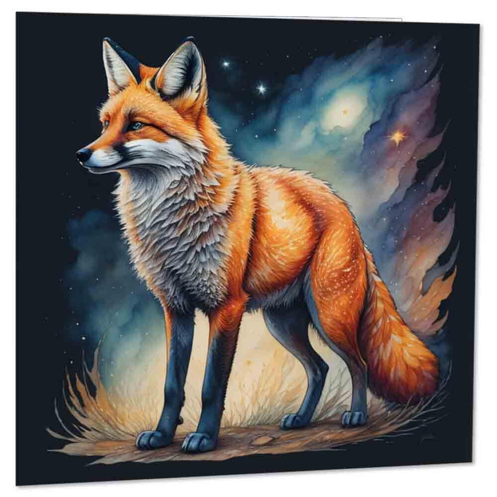 Fox Birthday Card Greeting Card Fox Animal cards 145 x 145mm - Purple Fox Gifts