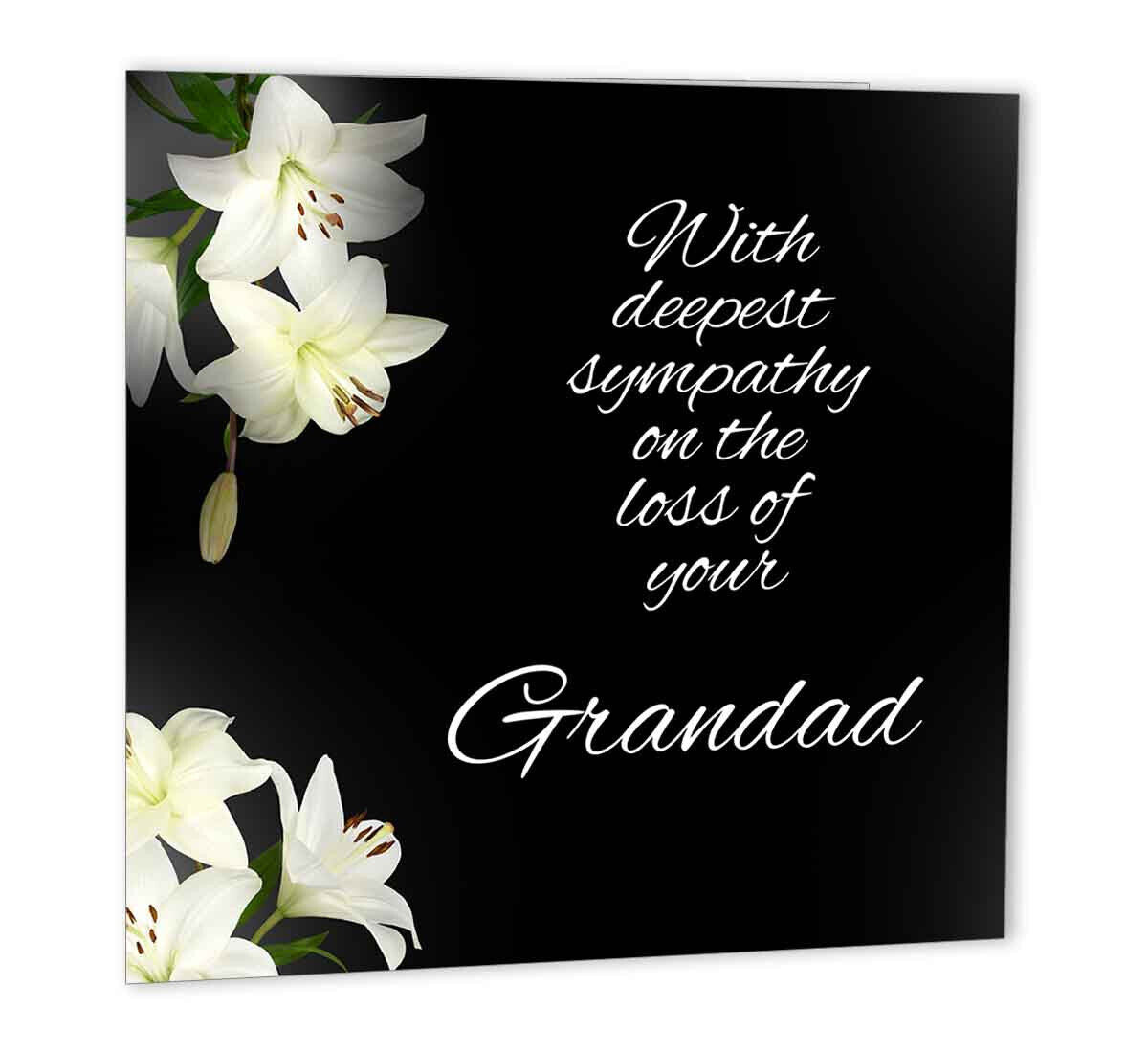 Sympathy Cards - With Deepest Sympathy On The Loss Of Your Grandad Card - Purple Fox Gifts