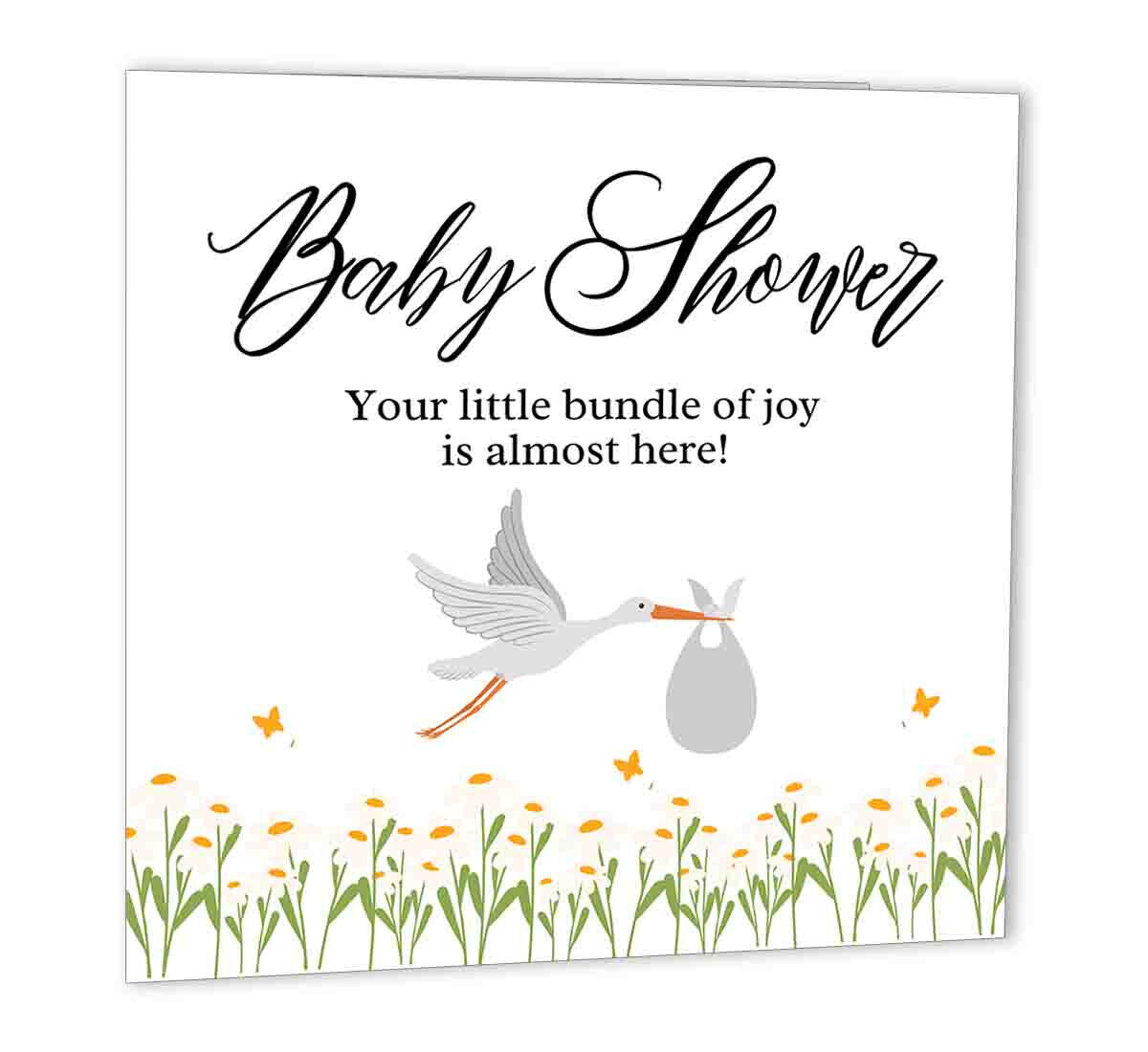 Baby Shower Card 147 x 147mm - Happy Baby Shower Congratulations New Mom - Purple Fox Gifts
