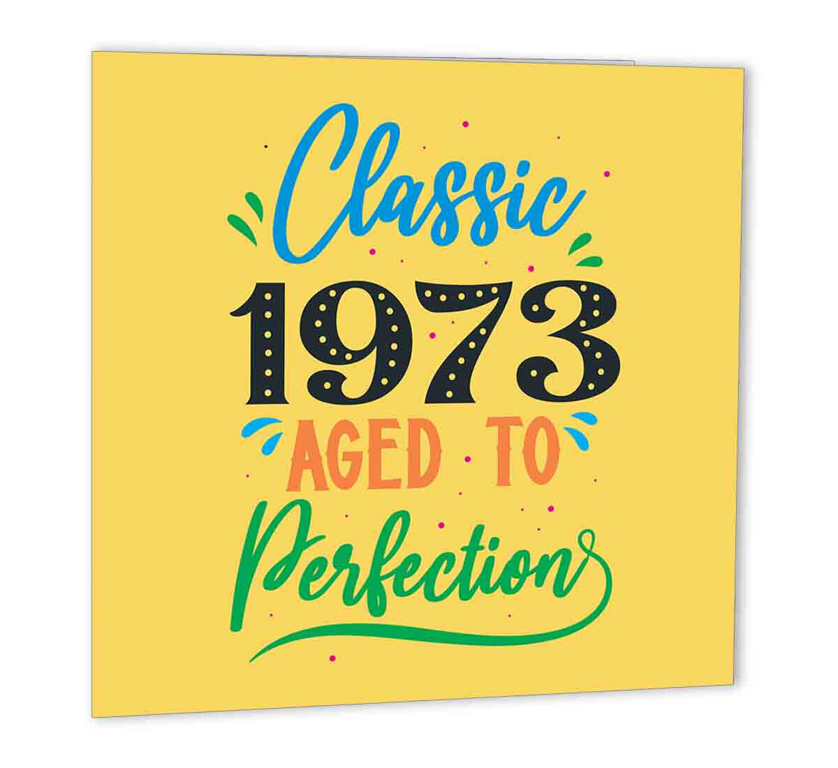 50th Birthday Card 147 x 147mm Aged to perfection birthday card for dad - Purple Fox Gifts