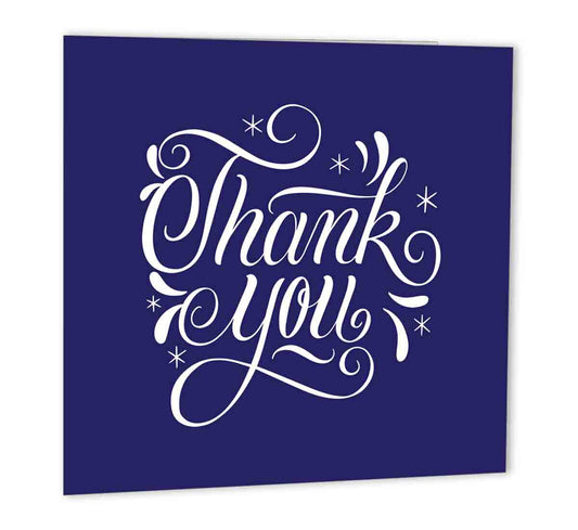 Thank You Card - 147 x 147mm Thank you greeting card - Purple Fox Gifts