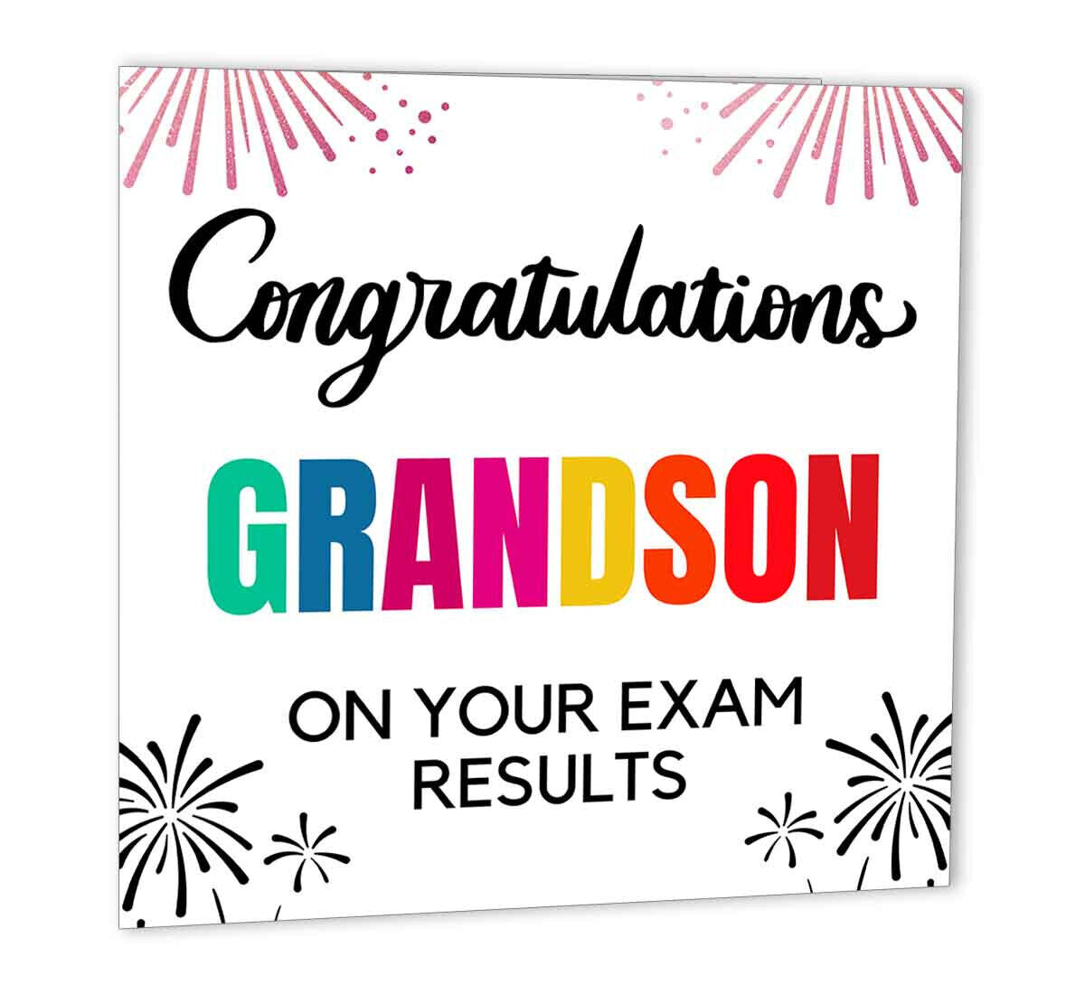 Grandsons Graduation Card Congratulations You Graduated 147 x 147mm university - Purple Fox Gifts