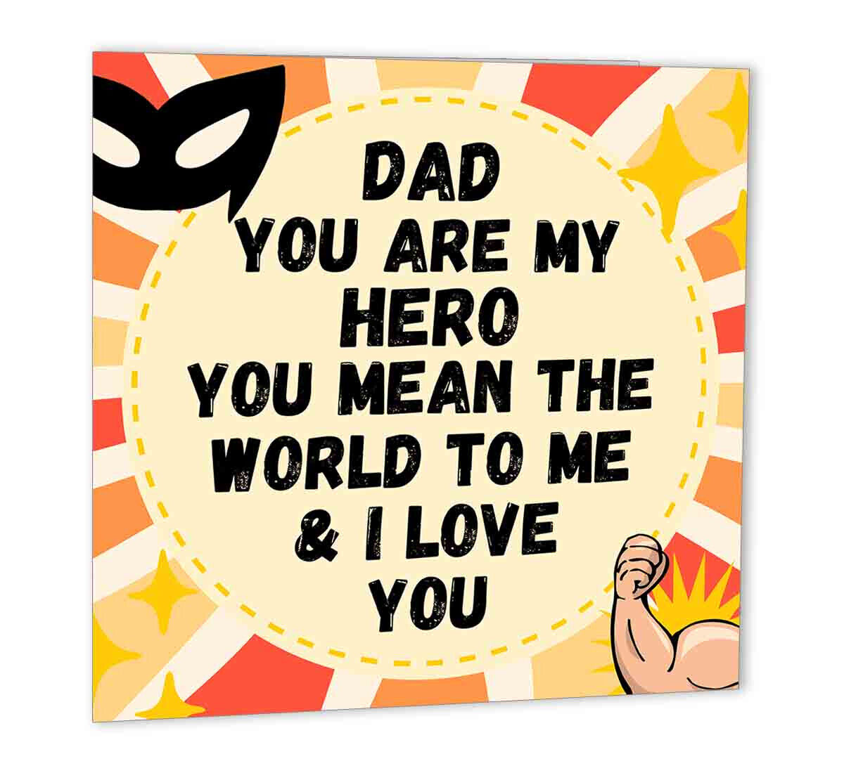 Birthday Cards for Dad - Super Dad - Super Hero Happy Birthday Card for Dad - Purple Fox Gifts