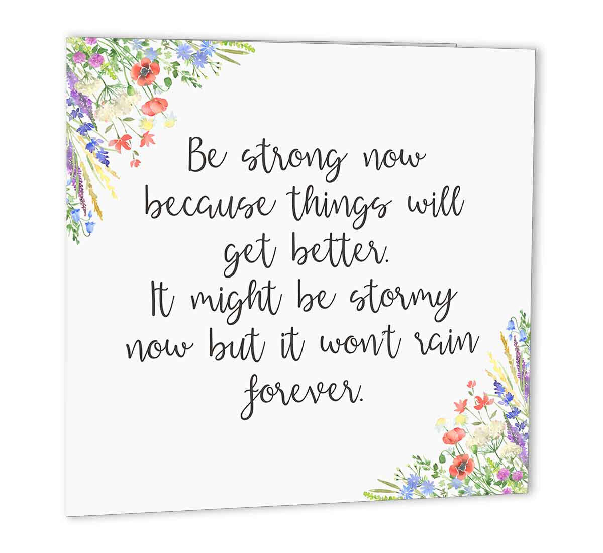 Pick Me Up Cards - Be Strong - Cheer Up Friend Card Motivational Positivity - Purple Fox Gifts