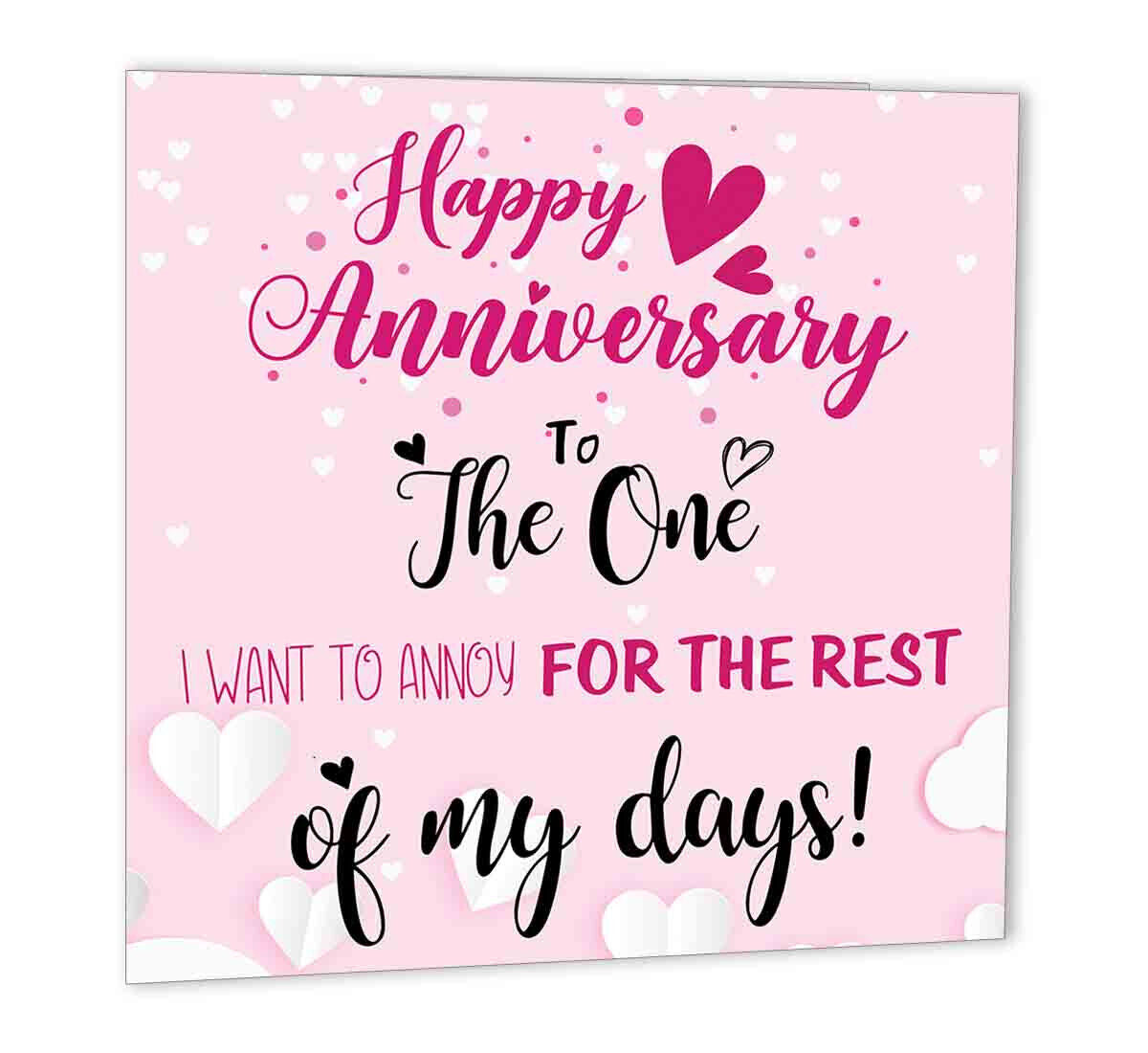 Happy Anniversary Card 147 x 147mm Funny Anniversary Card for Boyfriend Him - Purple Fox Gifts