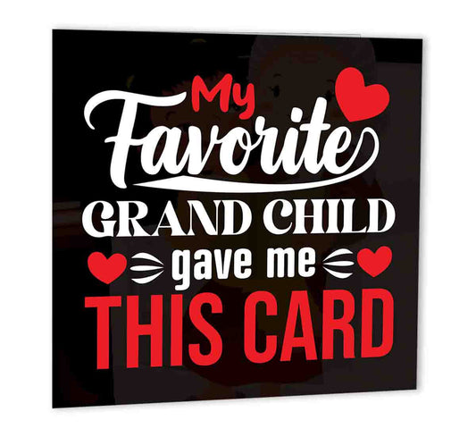 Funny Grandparents Birthday Card for Grandma Grandad Favorite Grand Child - Purple Fox Gifts