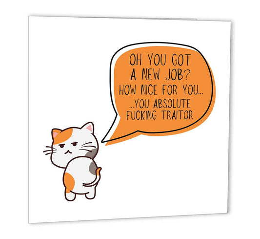 Funny Colleagues Leaving Card - Absolute Traitor - co worker rude funny joke - Purple Fox Gifts