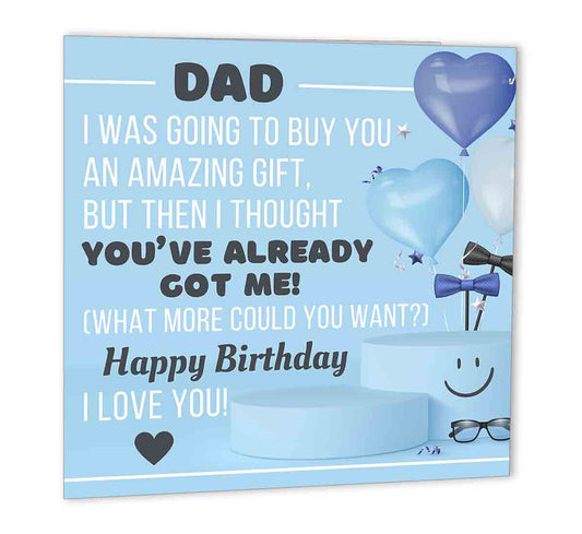 Funny Dads Birthday Card for Dad Birthday Father Best Gift Already 147 x 147mm - Purple Fox Gifts