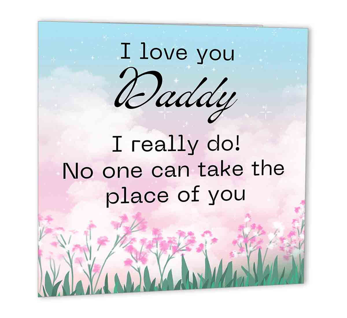 Daddy Birthday Card Cute Card for Fathers day papa Daddy Dad 147 x 147mm - Purple Fox Gifts